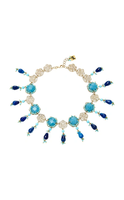 Rosantica Gold-tone Brass Turquoise Necklace In Multi
