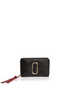 Marc Jacobs Snapshot Standard Small Leather Wallet In Black/chianti/gold