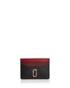 Marc Jacobs Snapshot Leather Card Case In Black/chianti