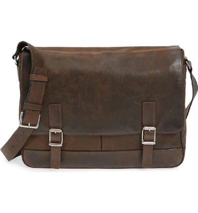 Frye Oliver Men's Leather Messenger Bag, Brown In Dark Brown