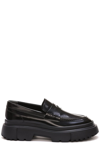 Hogan Chunky Leather Loafers In Black