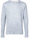 Rag & Bone Owen Linen Long Sleeve T-shirt In Blue