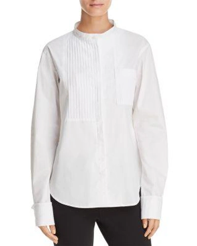 Donna Karan New York Pintuck Tuxedo Shirt In White