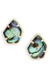 Kendra Scott Tessa Stone Stud Earrings In Abalone/ Gold