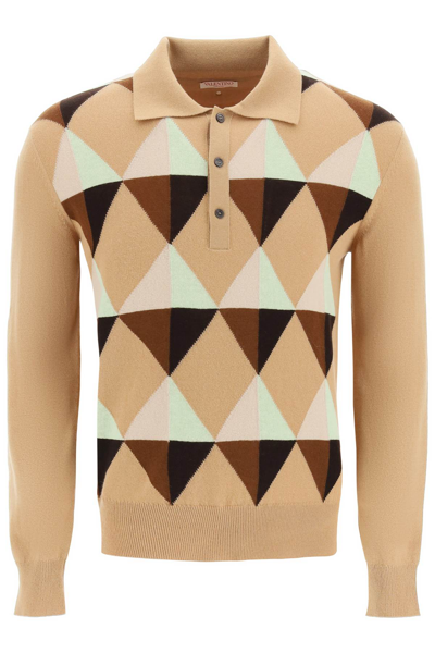 Valentino Diamond-knit Wool Jumper In Mixed Colours