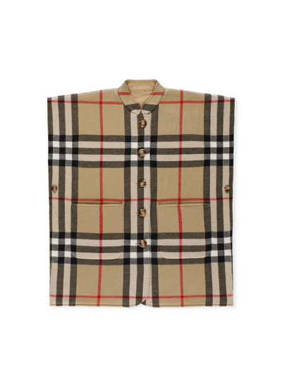 Burberry Kids' Vintage Check羊毛正反两穿背心 In Archive Beige Ip Chk