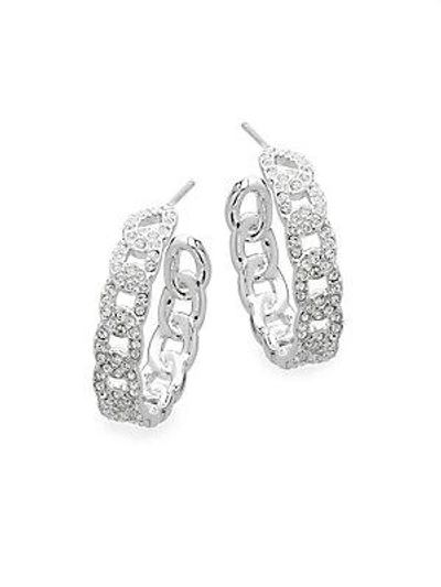 Adriana Orsini Women's Crystal Chain-like Hoop Earrings In Silver