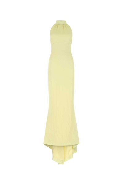 Givenchy Crystal-embellished Duchesse-satin Halterneck Gown In Yellow