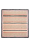 Burberry Large Tb Monogram Stripe Wool & Silk Gauze Scarf In Archive Beige