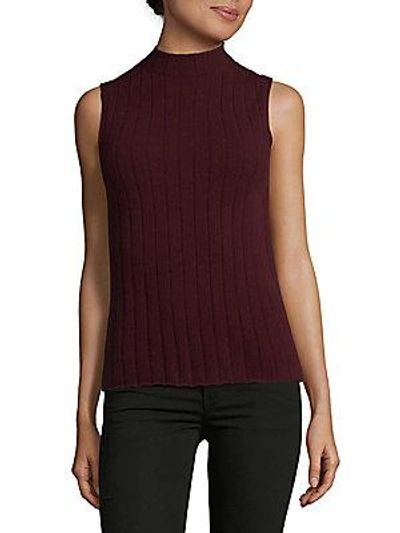 Lafayette 148 Sleeveless Cashmere Top In Cabernet