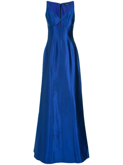 Tufi Duek Silk Gown In Blue