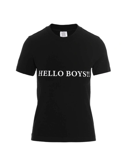 Vetements Women Hello Boys Fitted T-shirt In Black