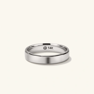 Mejuri 4mm Smooth Band White Gold In Silver