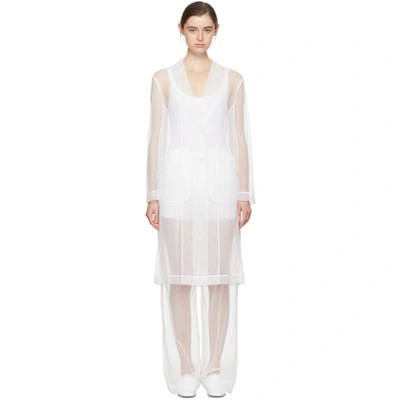 Givenchy White Tulle Trench Coat In 100 White