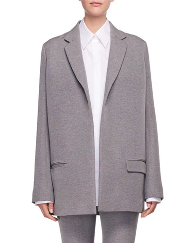 The Row Lohjen Open-front Oversized Blazer Jacket In Gray