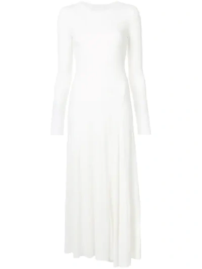 The Row Dresia Oversized Tassel-trimmed Cotton-jersey Maxi Dress In Ivory