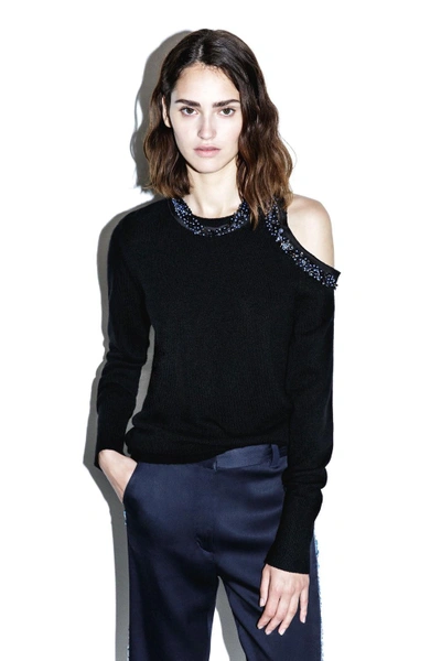 3.1 Phillip Lim / フィリップ リム Jeweled-neck Cashmere Sweater In Black