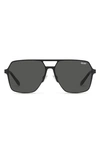 Quay Backstage Pass 52mm Aviator Sunglasses In Black,black Polarized