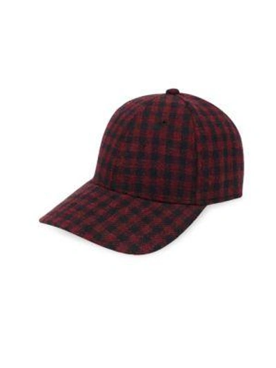 Gents Executive Plaid Baseball Cap In Red
