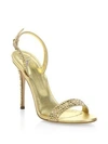 Giuseppe Zanotti Mestico Leather Open Toe Sandals In Gold