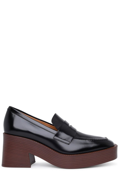 Tod's Chunky Heeled Loafers In Black