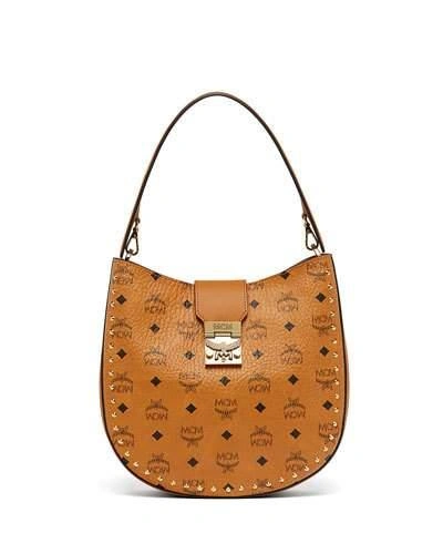 Mcm Patricia Visetos Large Coated Canvas Hobo - Brown