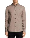 Allsaints Redondo Slim Fit Button-down Shirt In Shale Brown