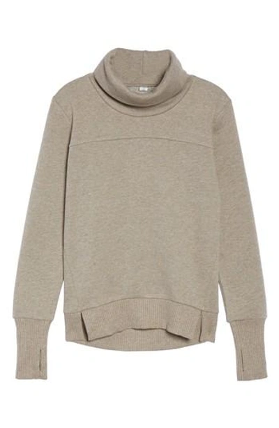 Alo Yoga 'haze' Funnel Neck Sweatshirt In Gravel Heather