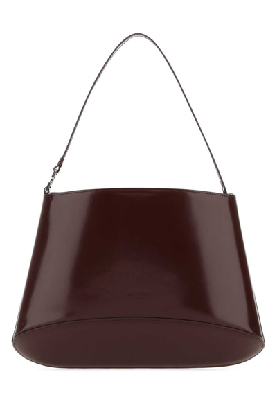 Low Classic Logo-plaque Tote Bag In Burgundy