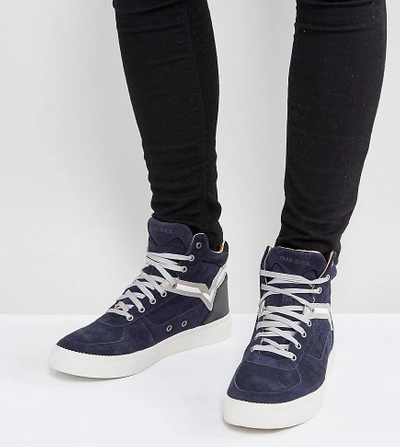 Diesel Spaark Hi Top Sneakers - Navy