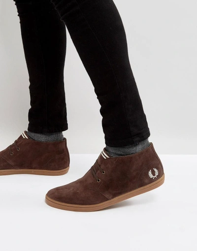 Fred Perry Byron Mid Suede Sneakers In Brown - Brown | ModeSens
