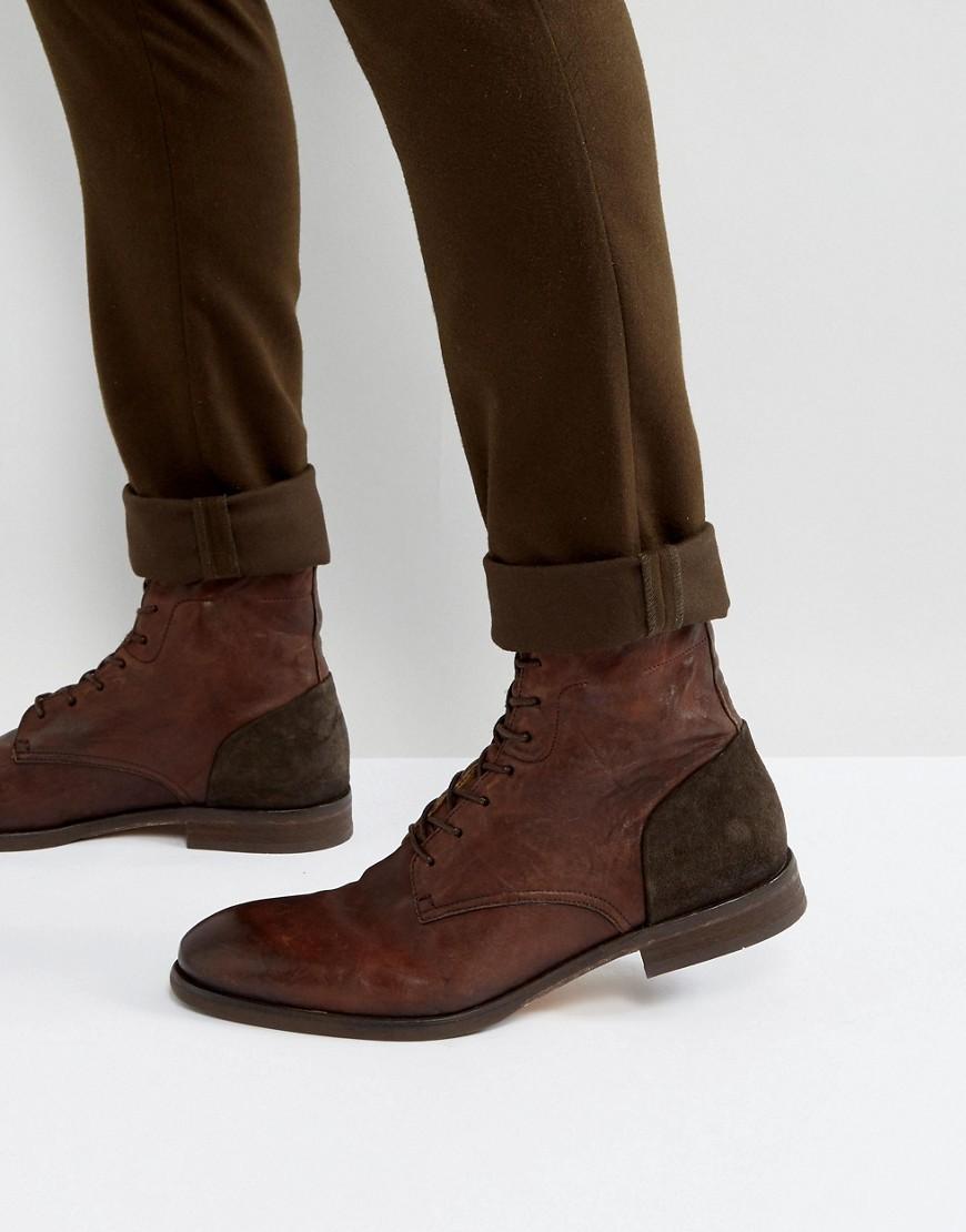 Hudson London H London Yoakley Leather Lace Up Boots - Brown | ModeSens
