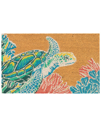 Liora Manne Natura Seaturtle Outdoor Mat In Neutral