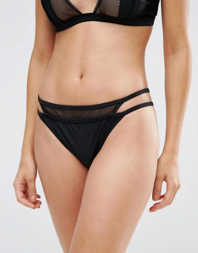 Evil Twin Black Mesh Double Bikini Bottom - Black