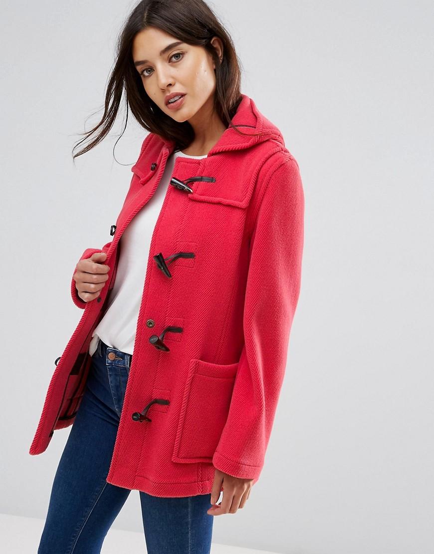 Gloverall Fitted Pannelled Wool Duffle Coat - Pink | ModeSens