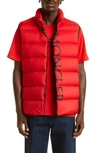 Moncler Amak Brand-print Relaxed-fit Shell-down Gilet In Red