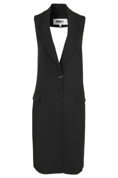 Mm6 Maison Margiela Sleeveless Blazer Dress In Black