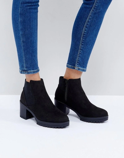 New Look Shoes And Boots 2026.New Look Chunky Track Sole Heeled Ankle Boot - Black | ModeSens