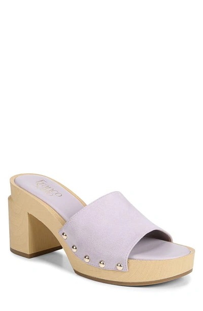 Franco Sarto Capri-clog Slide Sandals Women's Shoes In Soft Lilac Leather