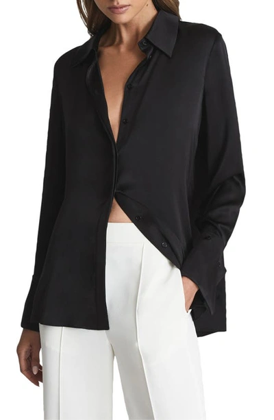 Reiss Hailey Silk Shirt In Black