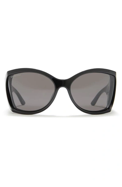 Balenciaga 72mm Shield Sunglasses In Black Black Grey