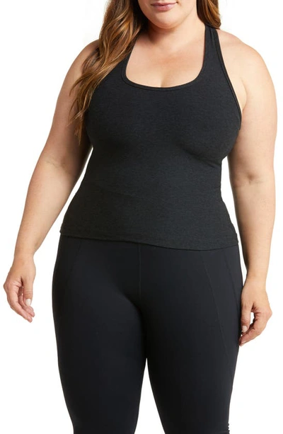 Beyond Yoga Plus Space Dye Step Up Racerback Tank In Darkest Night