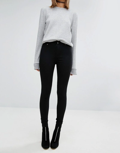 Cheap Monday Spray On High Waist Skinny Jeans-black In Black