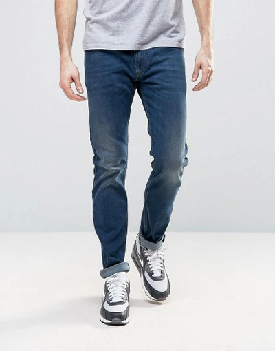 Diesel Thommer Stretch Slim Fit Jeans In 084bu Dark Wash-blue