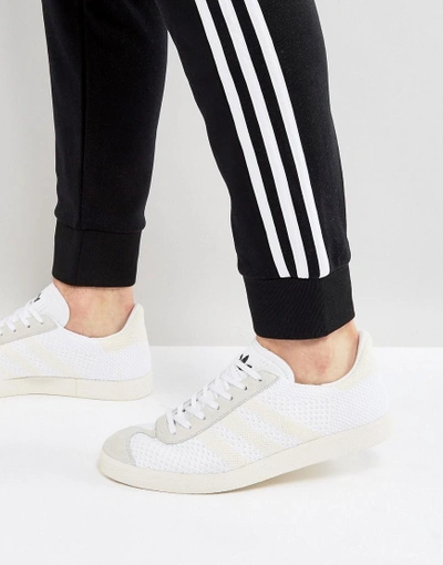 Adidas Originals Gazelle Primeknit Trainers In White Bz0005 - White