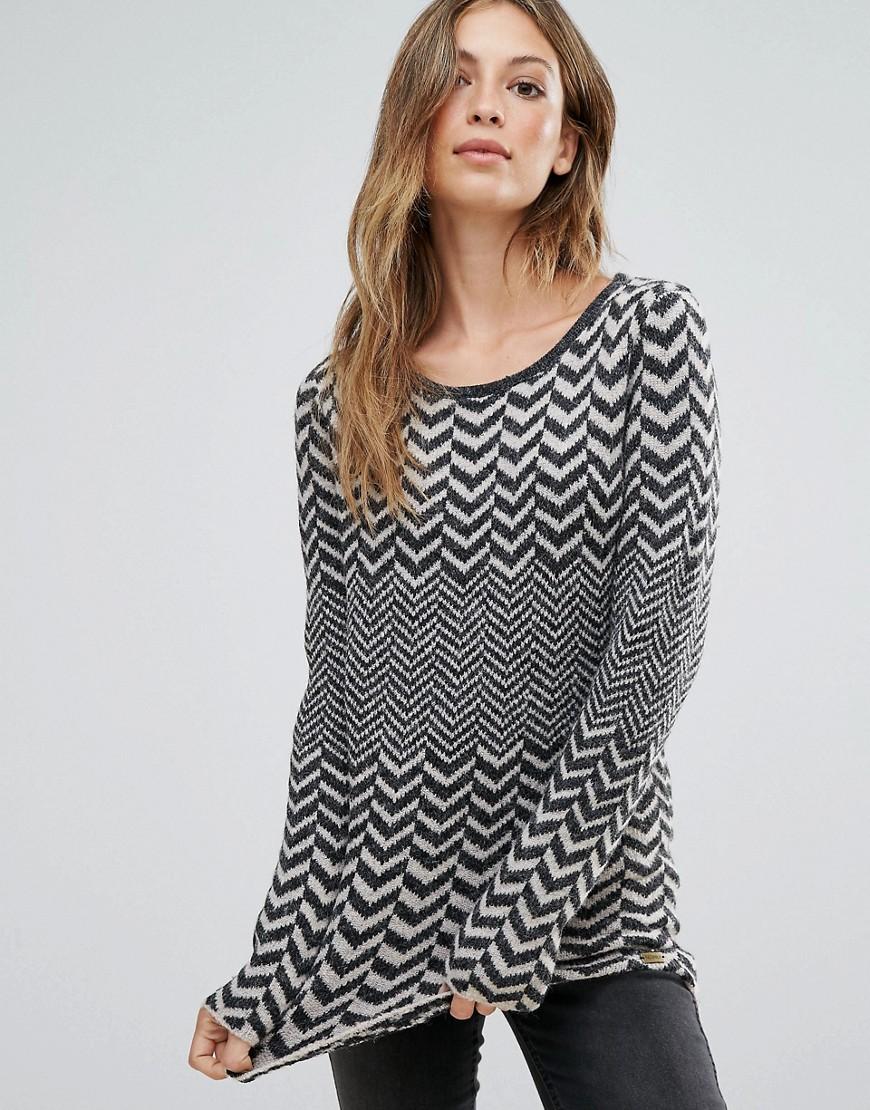 Bellfield Botawik Herringbone Jacquard Knit Sweater - Gray | ModeSens