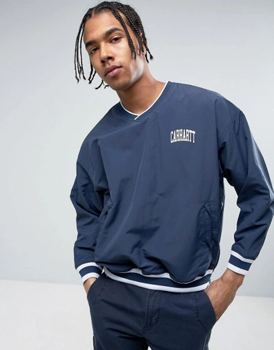 トップス carhartt DIVISION SCRIPT COACH PULLOVER Carhartt Wip Division Script Coach Nylon Sweatshirt - Navy