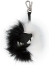 Fendi Black And White Monster Keyring