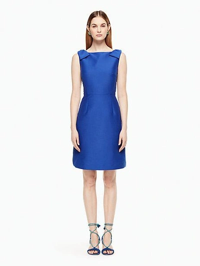 Kate Spade Rambling Roses Double Bow A-line Dress In Cobalt Blue