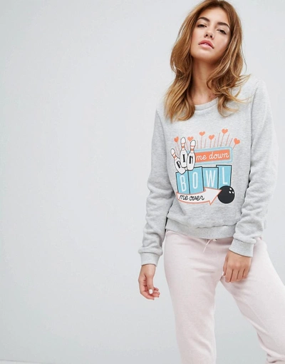 Minkpink Bowl Me Over Night Lounge Sweater - Gray